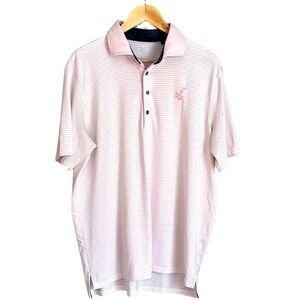 Greyson Men's Pink Striped Polo Shirt Size Large